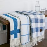 Lexington Cotton Throws, White Blue, each £139, www.LexingtonCompany.com