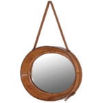 Exclusive Mirrors Oval Leather Hanging Mirror 71 x 51cm