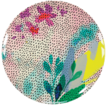 Talking-Tables—Fluorescent-Floral—Melamine-plate—Portrait