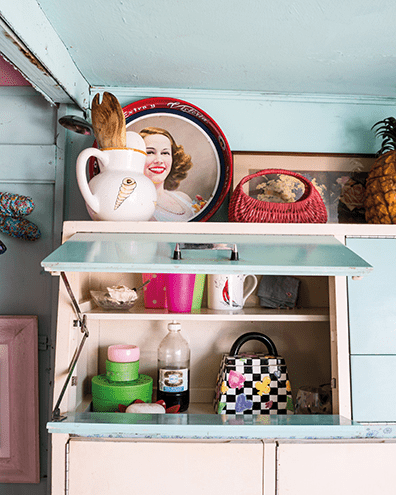 Pastel blues, ice-cream colours and junkshop treasures fill the interior