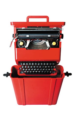 The famous Valentine portable typewriter Sottsass designed with Perry A. King for Olivetti in 1969.