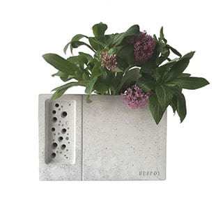 Concrete Planter & Bee Hotel, £45, Green & Blue 