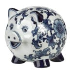 Pols Potten Porcelain Piggy Bank – Blue White – Piggy
