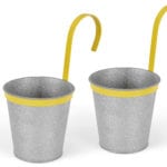 5Press Loft MADE Essentials Nic Set of 2 Hanging Plant Pots Apple Green