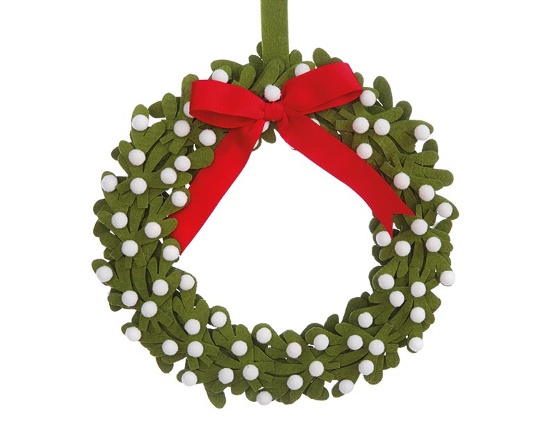 Felt mistletoe wreath, £18, Laura Ashley