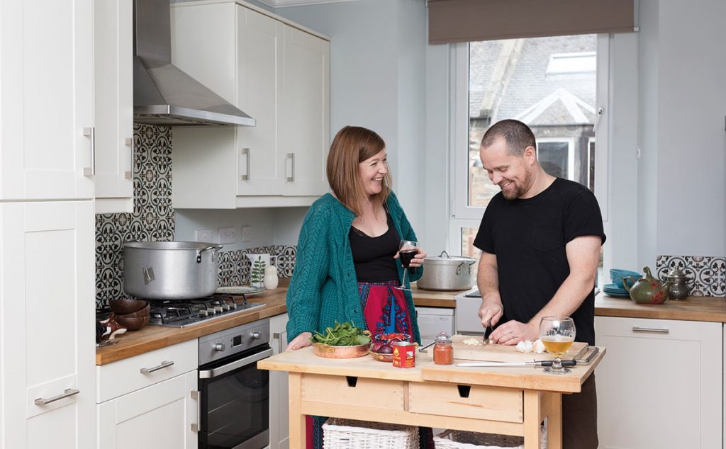 Susie and Steven in their kitchen