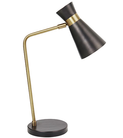 Boffin industrial desk lamp in black, £115, Loaf