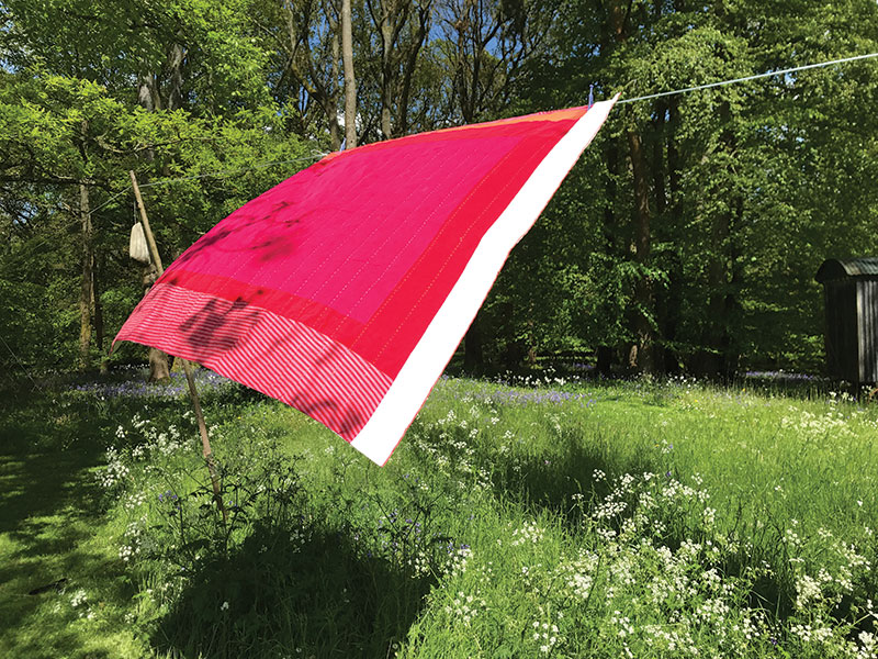 textile on washing line