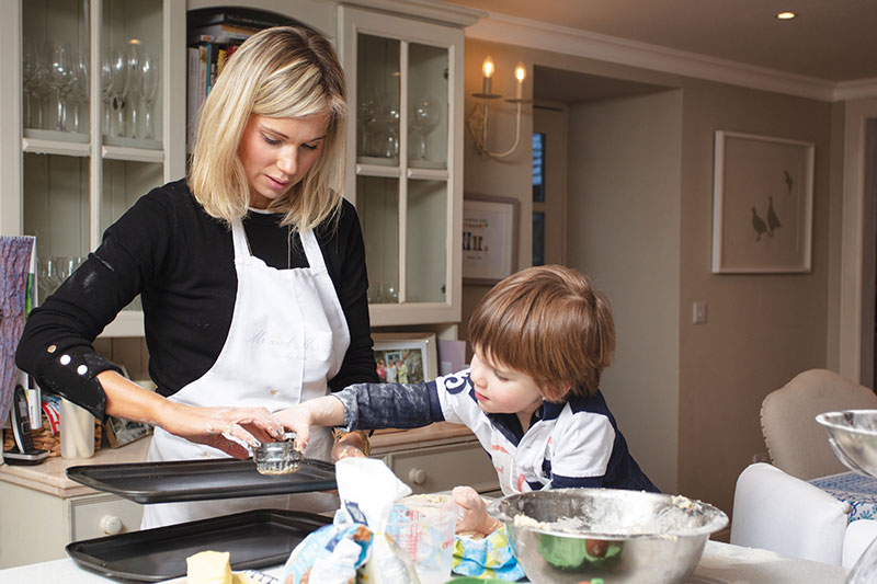 Sarah and Harry baking – the family have their own wing, leaving the rest of the accommodation for guests to hire on an exclusive-use basis for weddings and parties