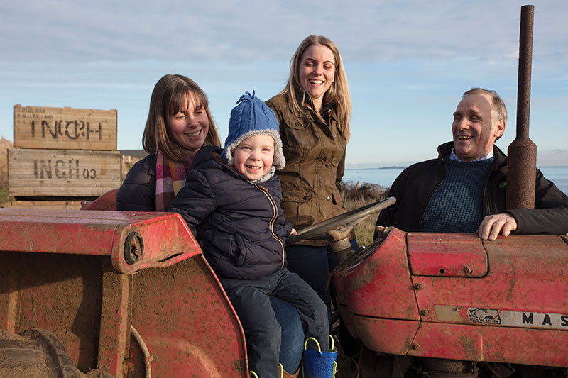Nikki, Jamie, Rob and Claire in the Massey Ferguson 135