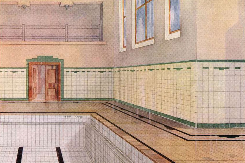 A-rendering-of-a-1920s-swimming-pool-taken-from-a-Craven-Dunnill-&-Co-brochure
