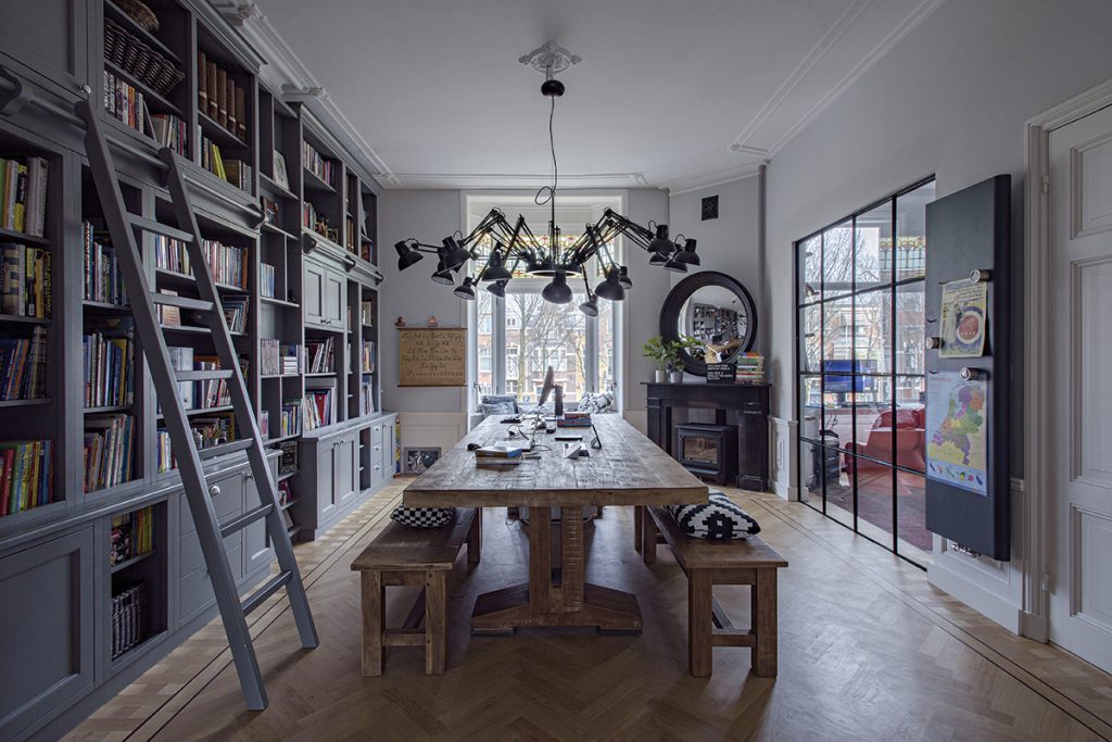 study-and-library-with-solid-wood-table-and-benches