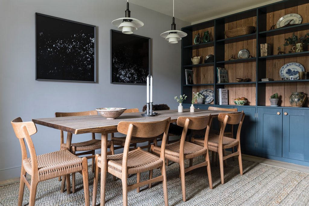 Kennels-Cottage-Scotland-dining-table-with-rattan-chairs