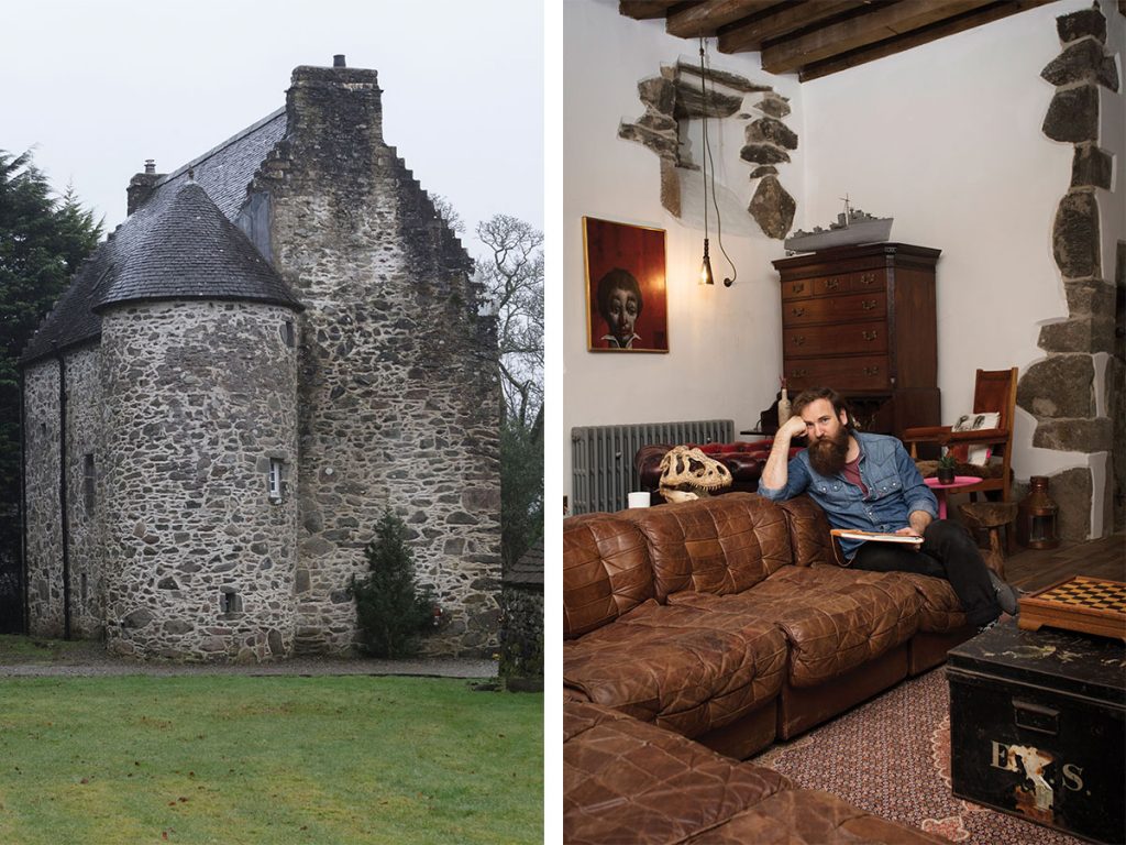 kilmartin-castle-exterior-and-living-room