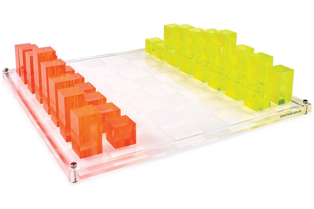Essentials-neon-page-43-Acrylic-chess-set-by-Jonathan-Adler-