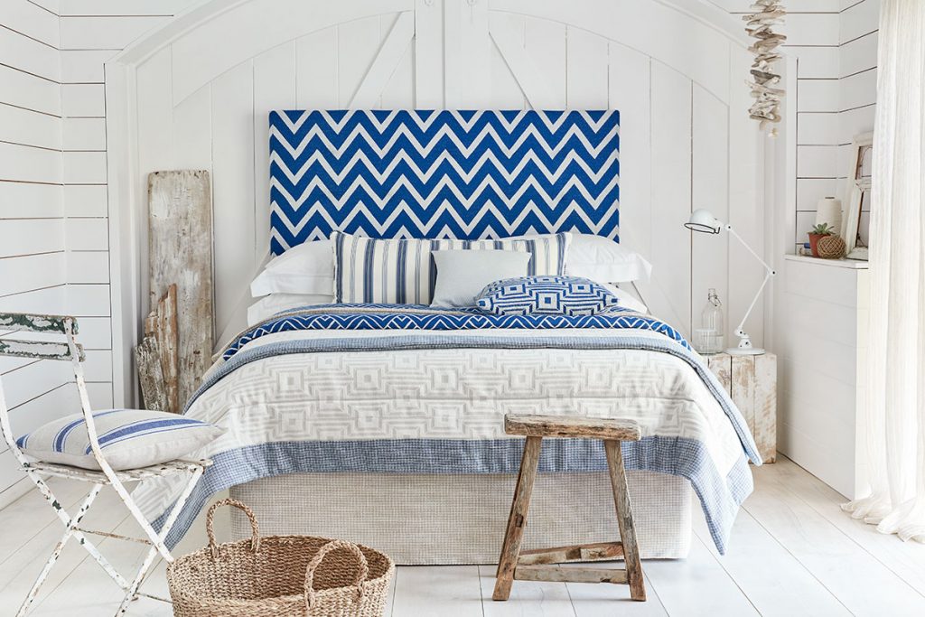 Interiors-news-page-32-cobalt-chevron-headboard-Coast-collection-by-Ian-Mankin-£49.50-per-m