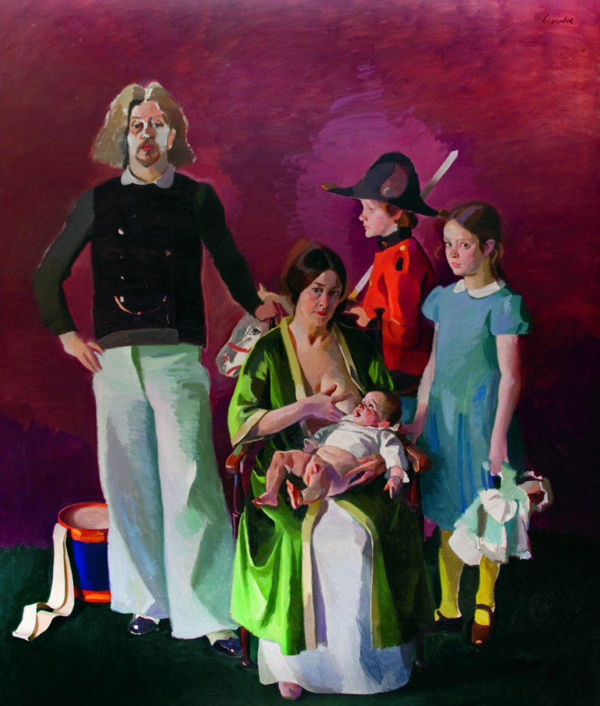 portrait of Lachlan goudie Artist and his family