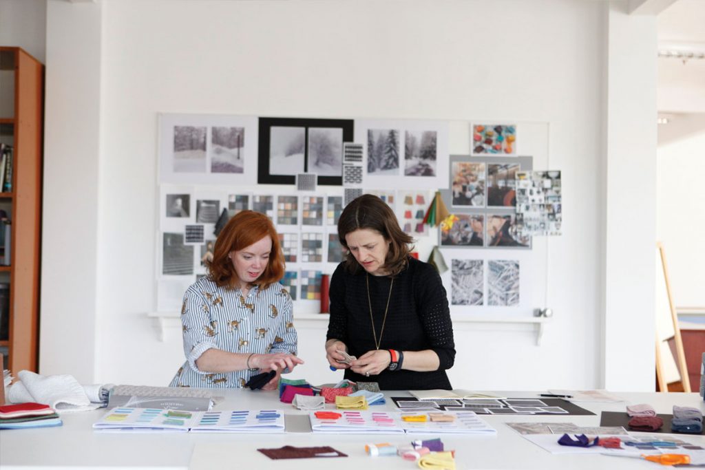 Nancy Creaney (left), who has overseen the 1867 collection, with colour consul­tant Melissa Strong.