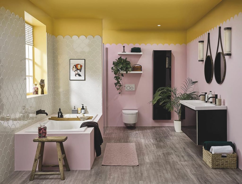 Pink and Yellow Bathroom