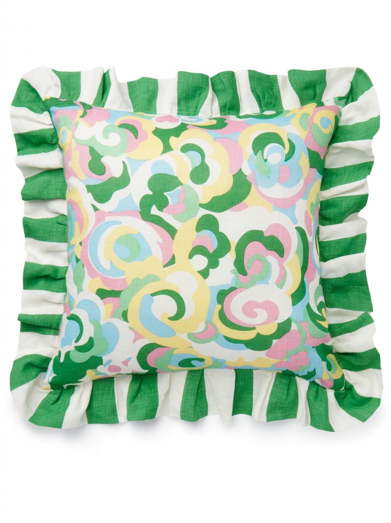 Kitri Amuse La Bouche Green Retro 70s Cushion