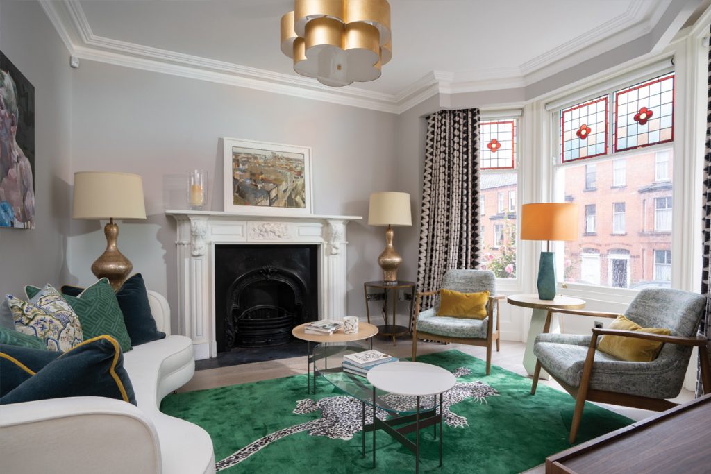 Vibrant Living Room in a Victorian House