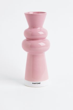 Glazed Stoneware Vase in Light Pink (£29.99)