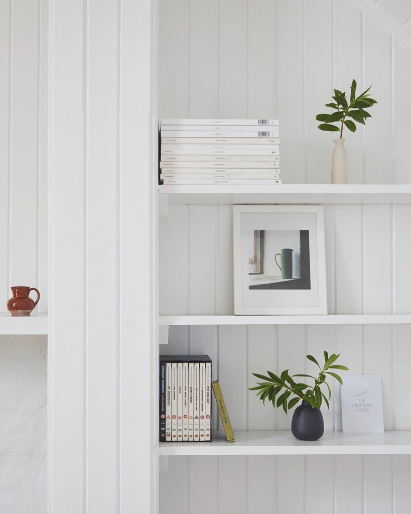 Curated shelves at The Crofter's House