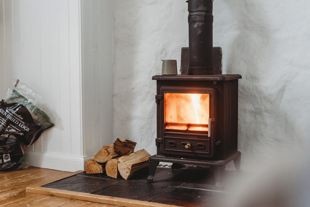 The wood burning stove at The Crofter's House