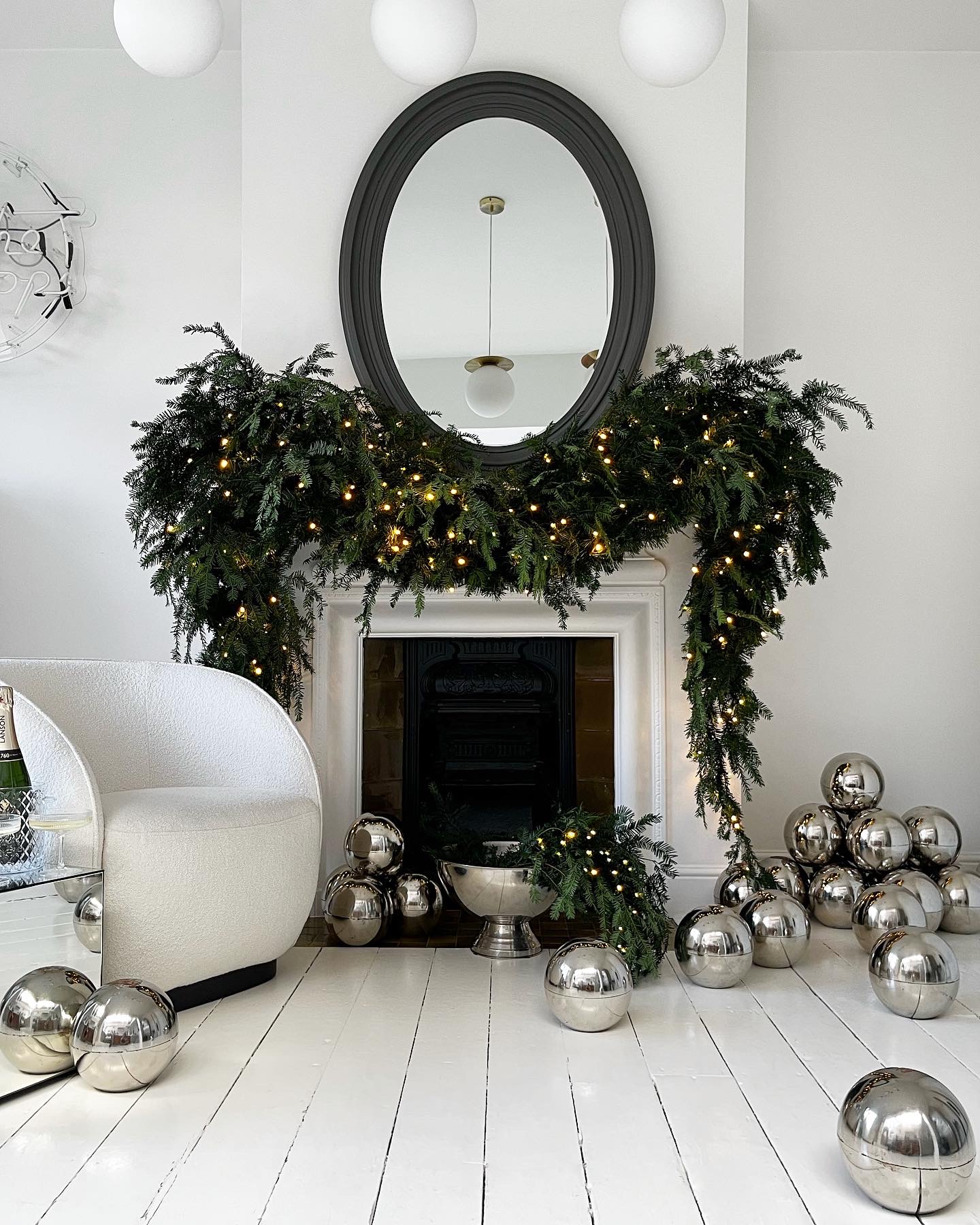 A Christmas mantlepiece designed by David Lawson