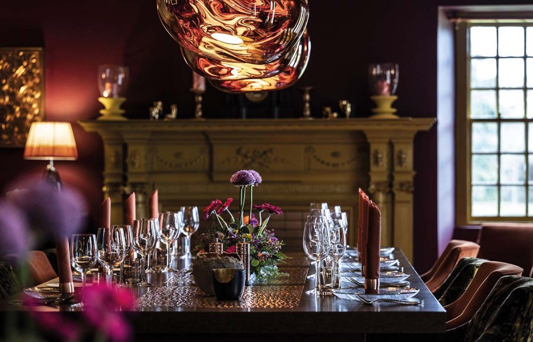 A view of a dining table at Glenmorangie House