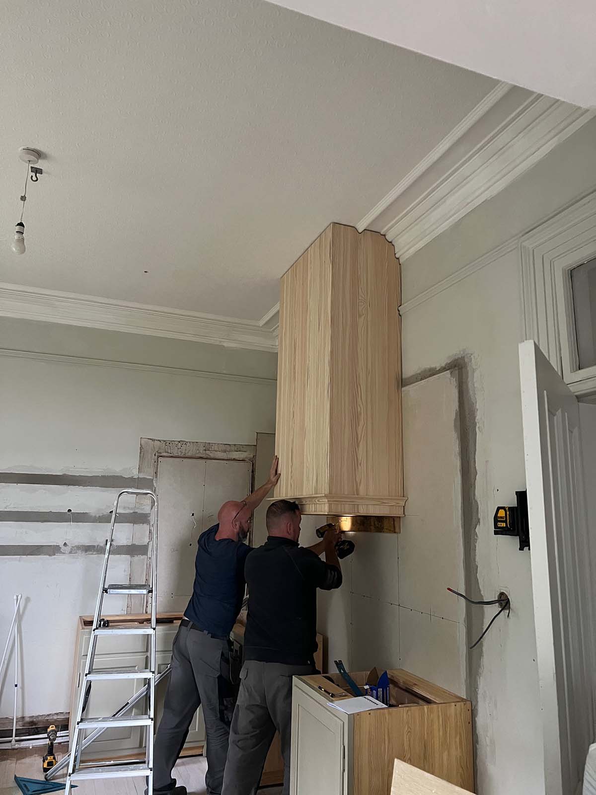 Builders working on a kitchen refit