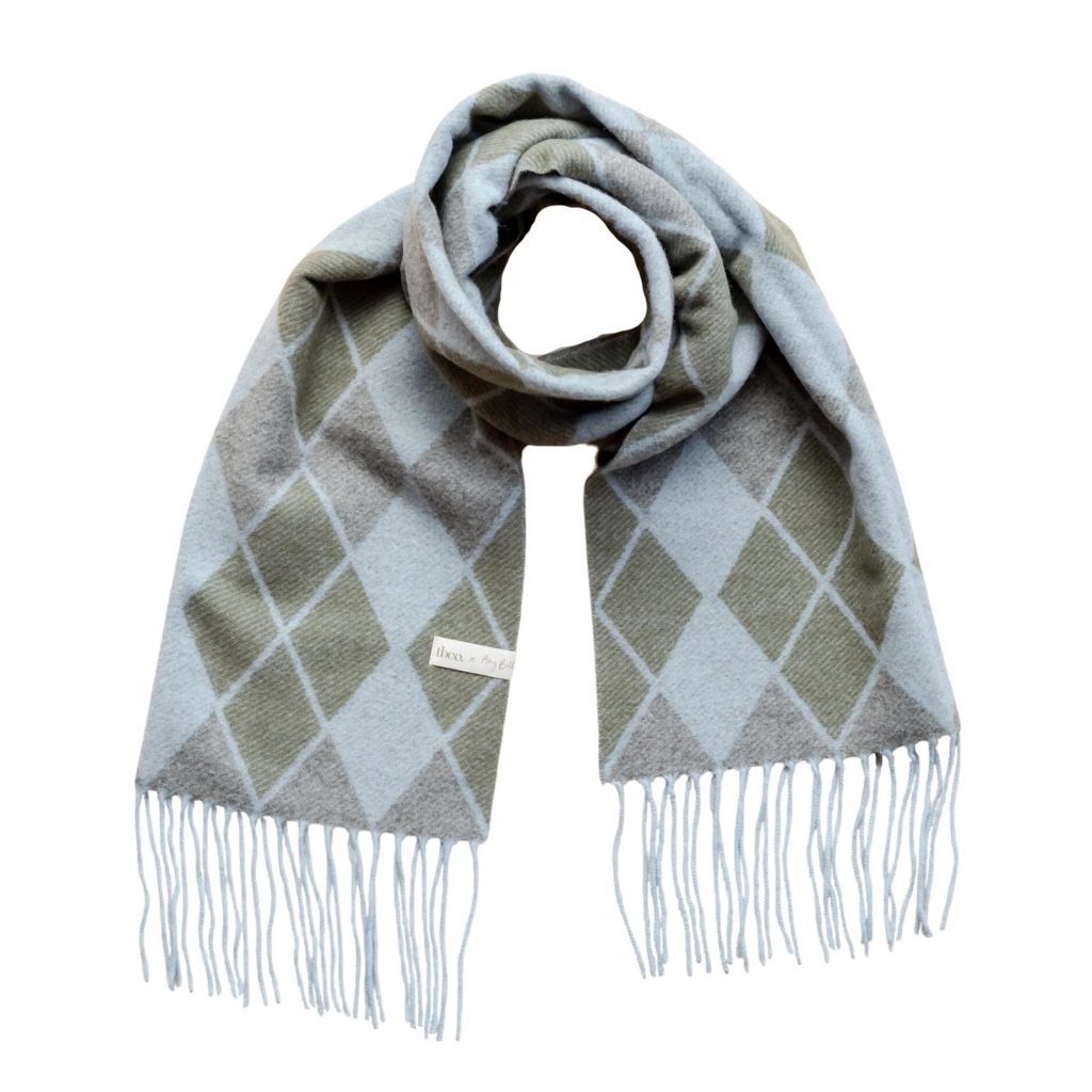 Amy Bell and TB&Co Argyle print scarf
