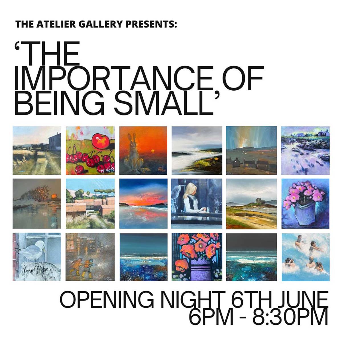 Pictured is Atelier Gallery's poster for their NT Art Month exhibition, 'The Importance of Being Small'.