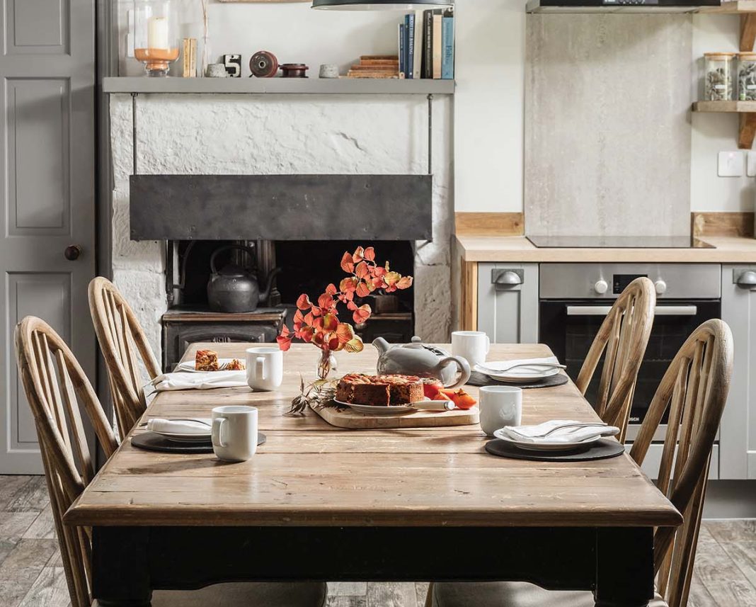 Dining and kitchen area in Little Eden Highland Cottage, part of the Unique Homestays list of beautiful UK getaways