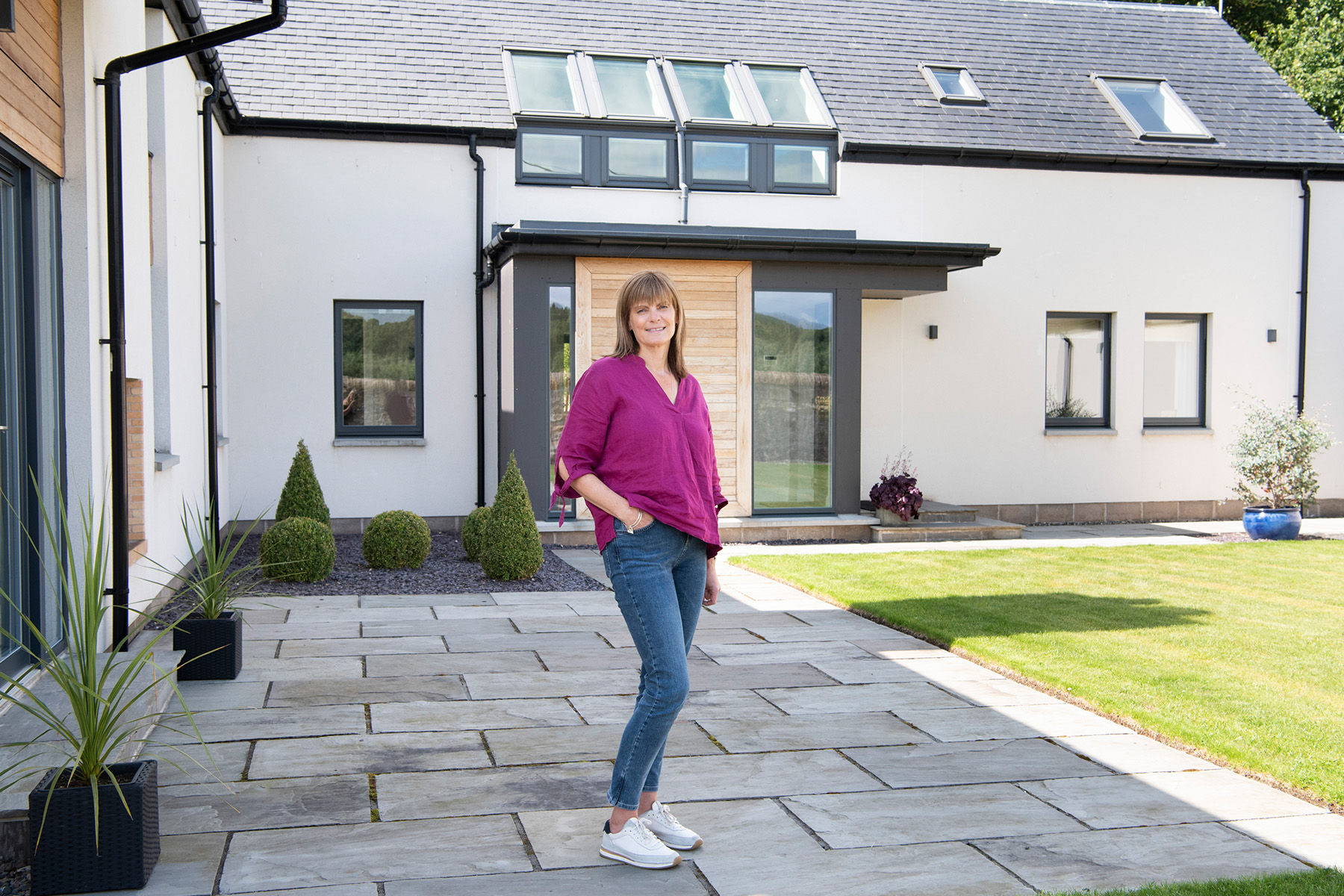 Courtyard Farmhouse is one of the homes on Scotland's Home of the Year 2024. This is the owner outside