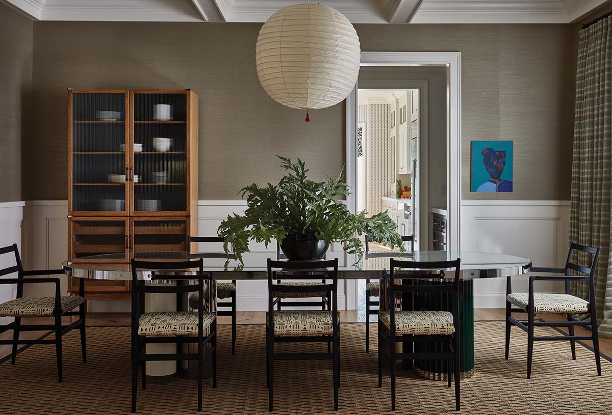 Dining area in Los Angeles house, designed by Tomèf Design Ltd