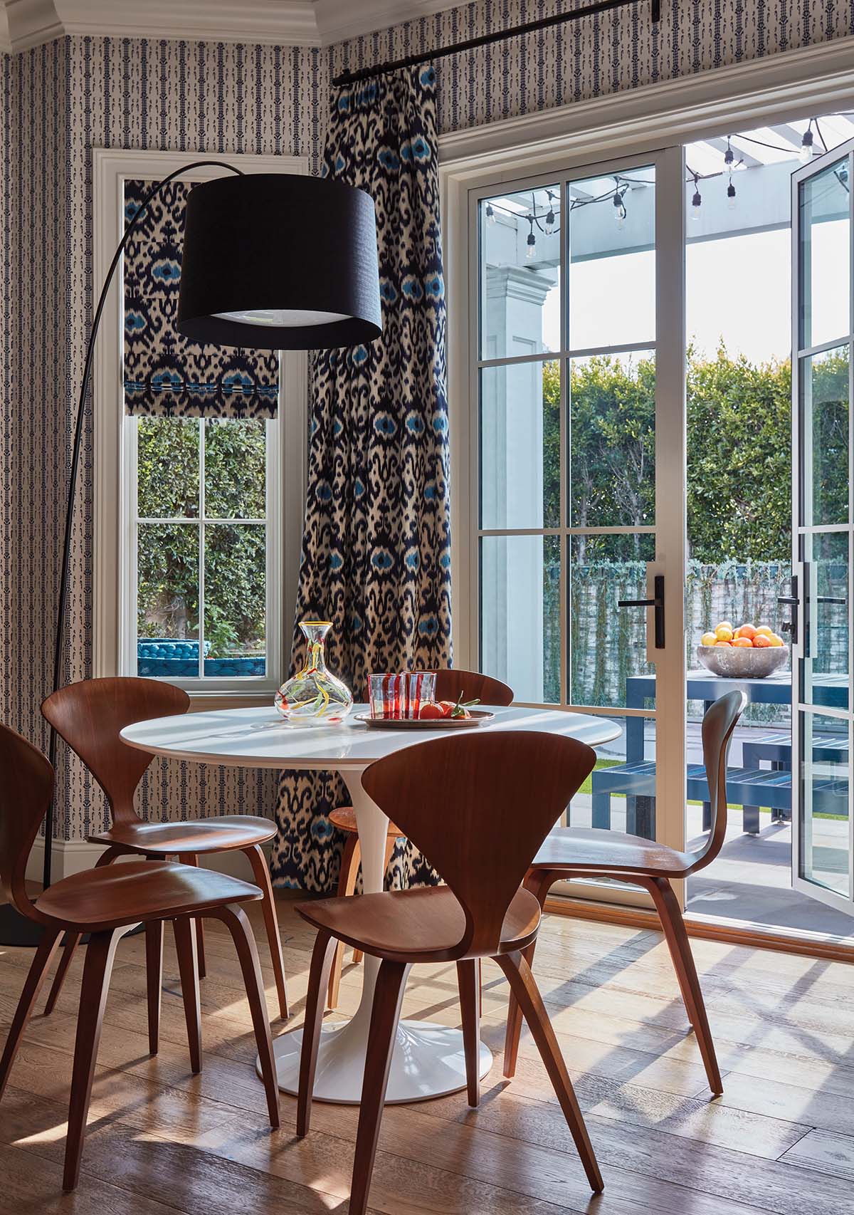 Dining area with patio doors in an LA house