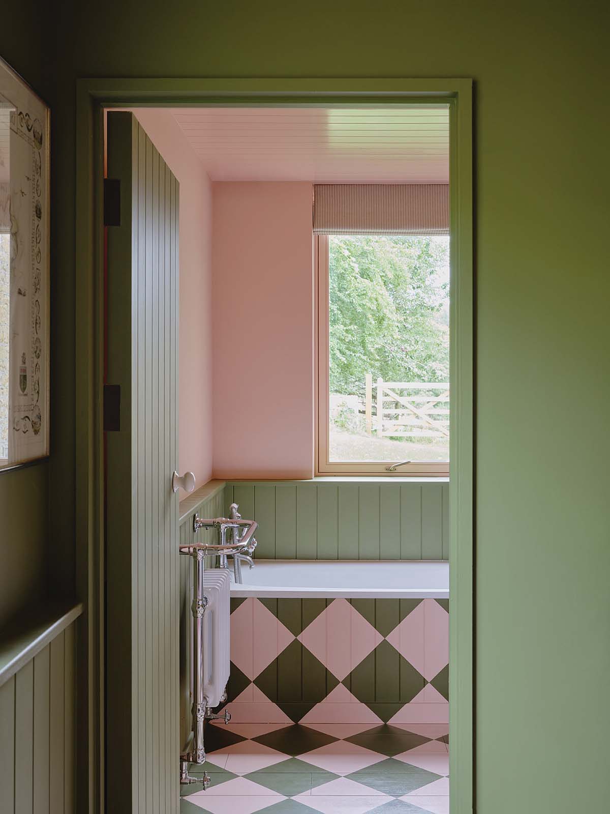 bathroom and hallway area of Joa Studholme's home