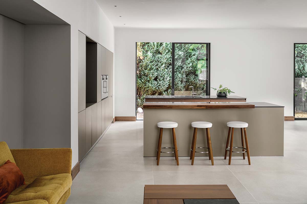 Landscape shot with garden views in this Cameron Interiors kitchen