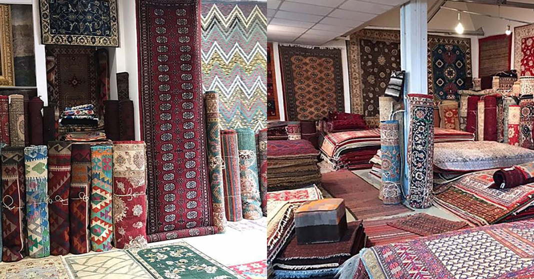 Rug Cottage interior in Edinburgh, for Persian and silk woven rugs