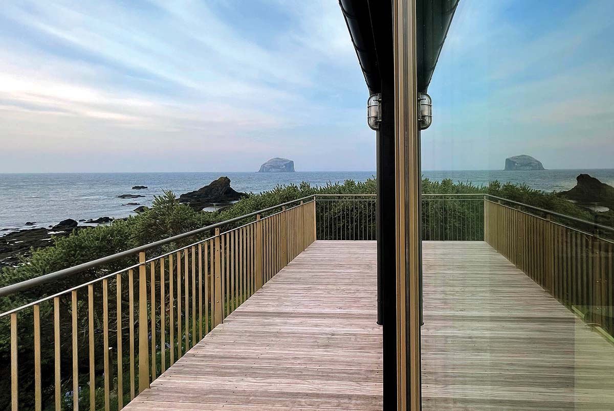 Beach views of Canty Bay at holiday home in East Lothian, Scotland