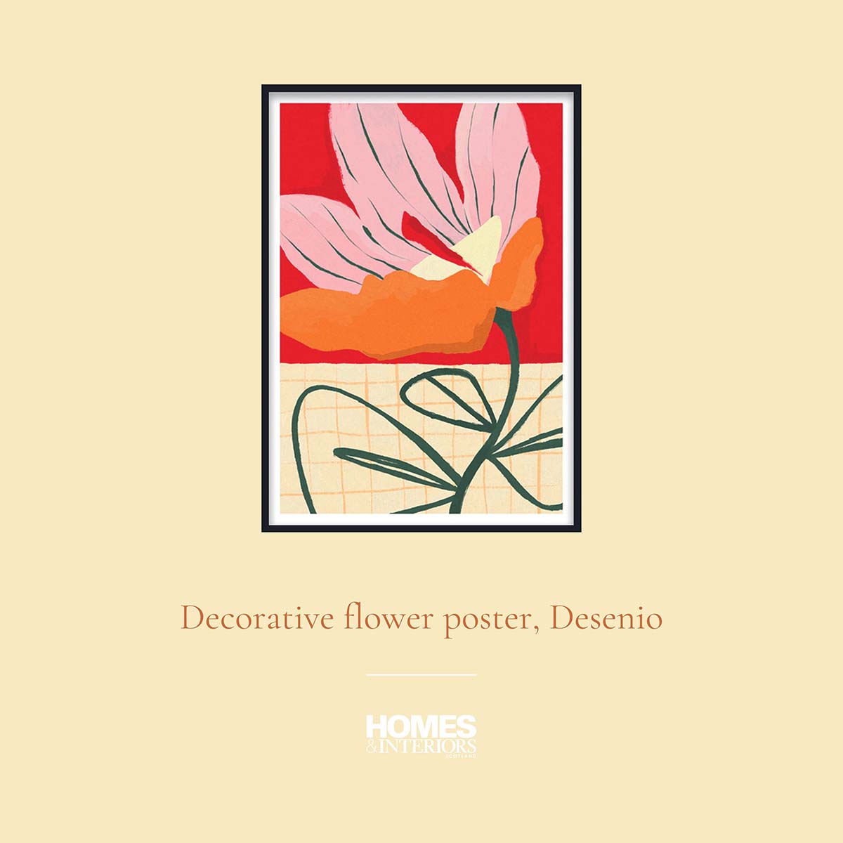 Decorative flower poster, Desenio in yellow for home decoration ideas