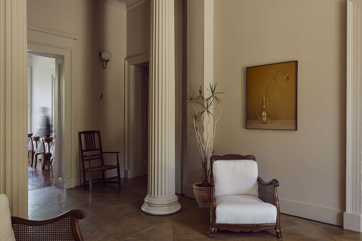 Nairn-based Boath House entryway with no desk, just bright open interior design