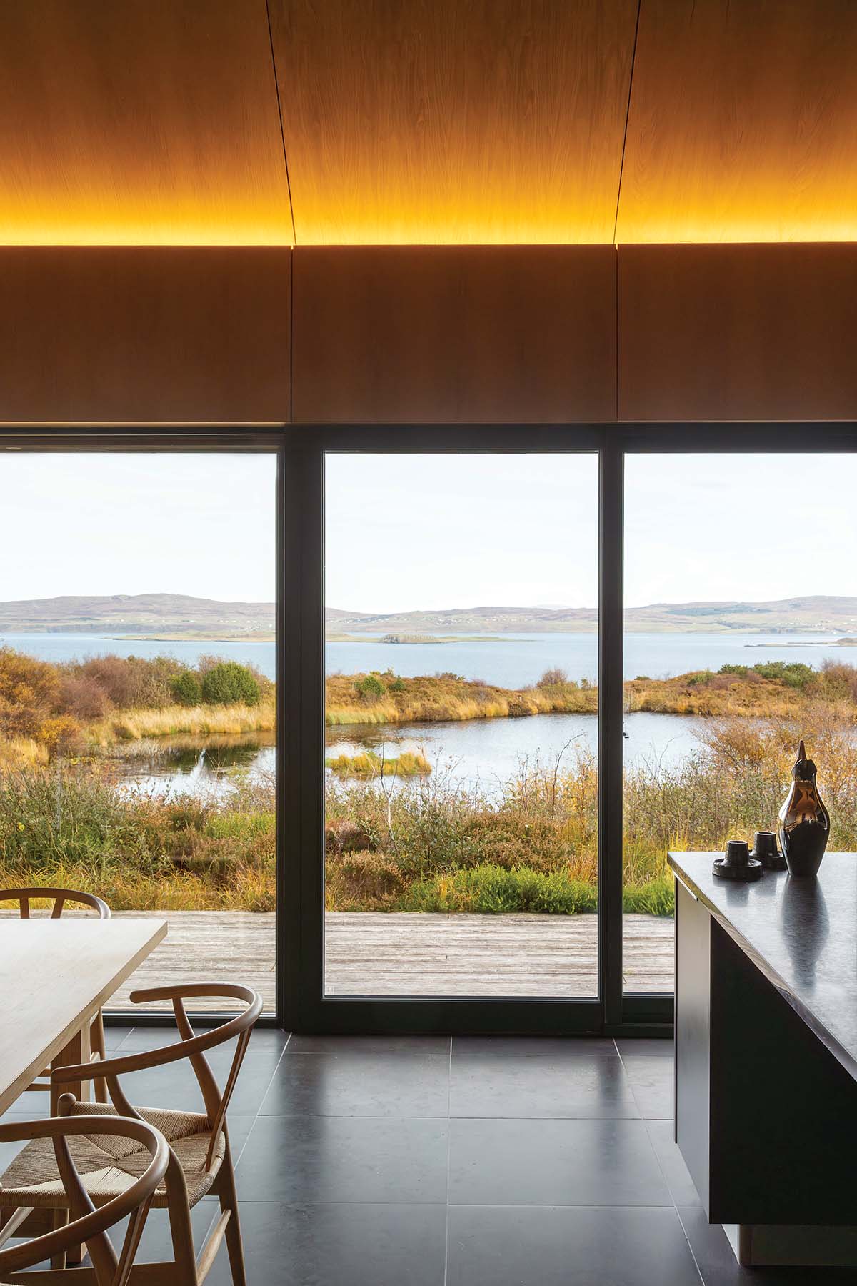 window view on the isle of skye in house designed bu Dualchas Architects