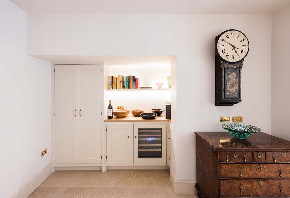 antique clock on kitchen wall in edinburgh townhouse