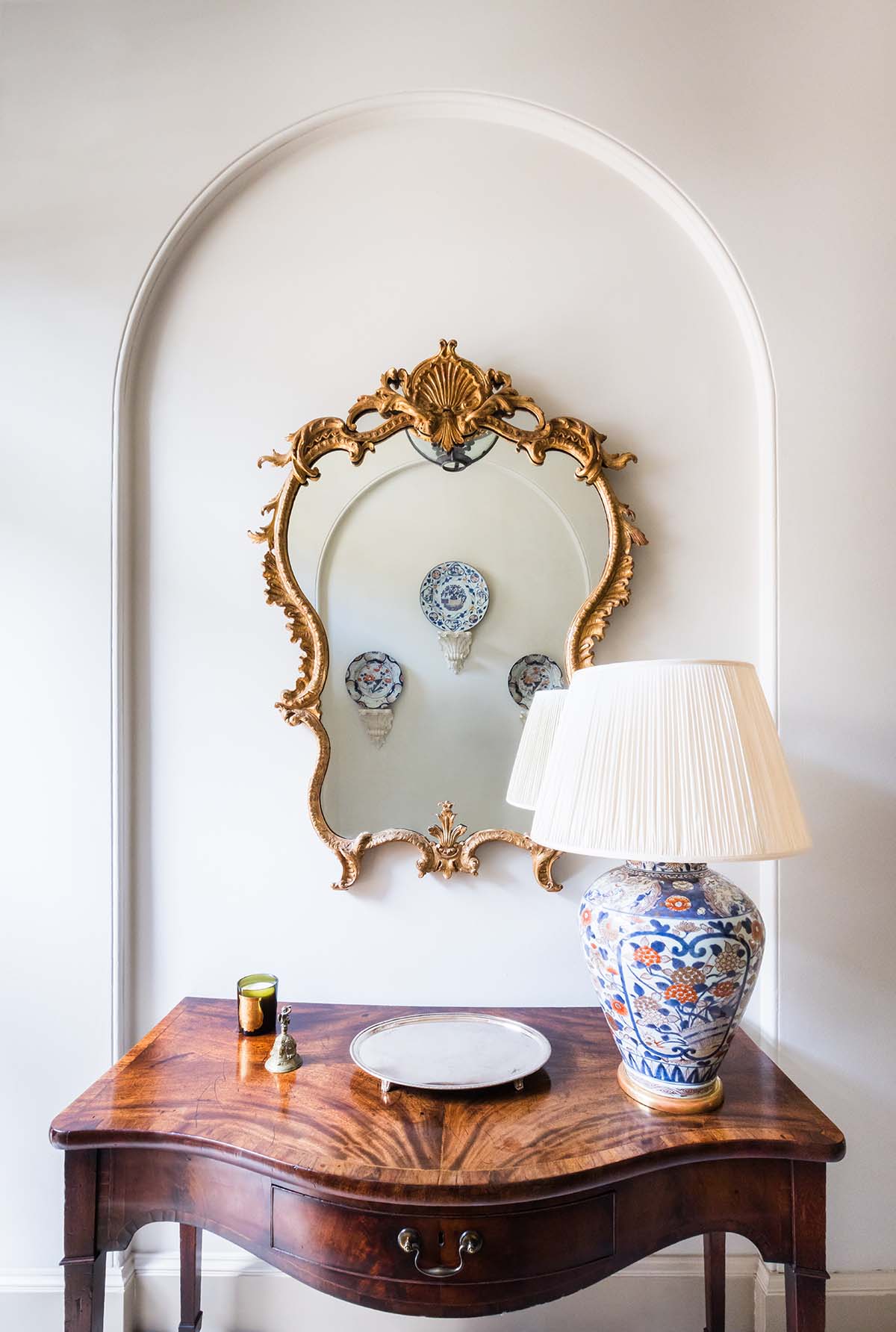 side board antique and elegant mirror in edinburgh townhouse