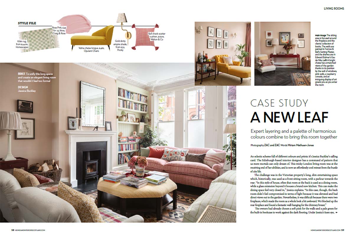 living room advice pages with style guide in homes and interiors scotland