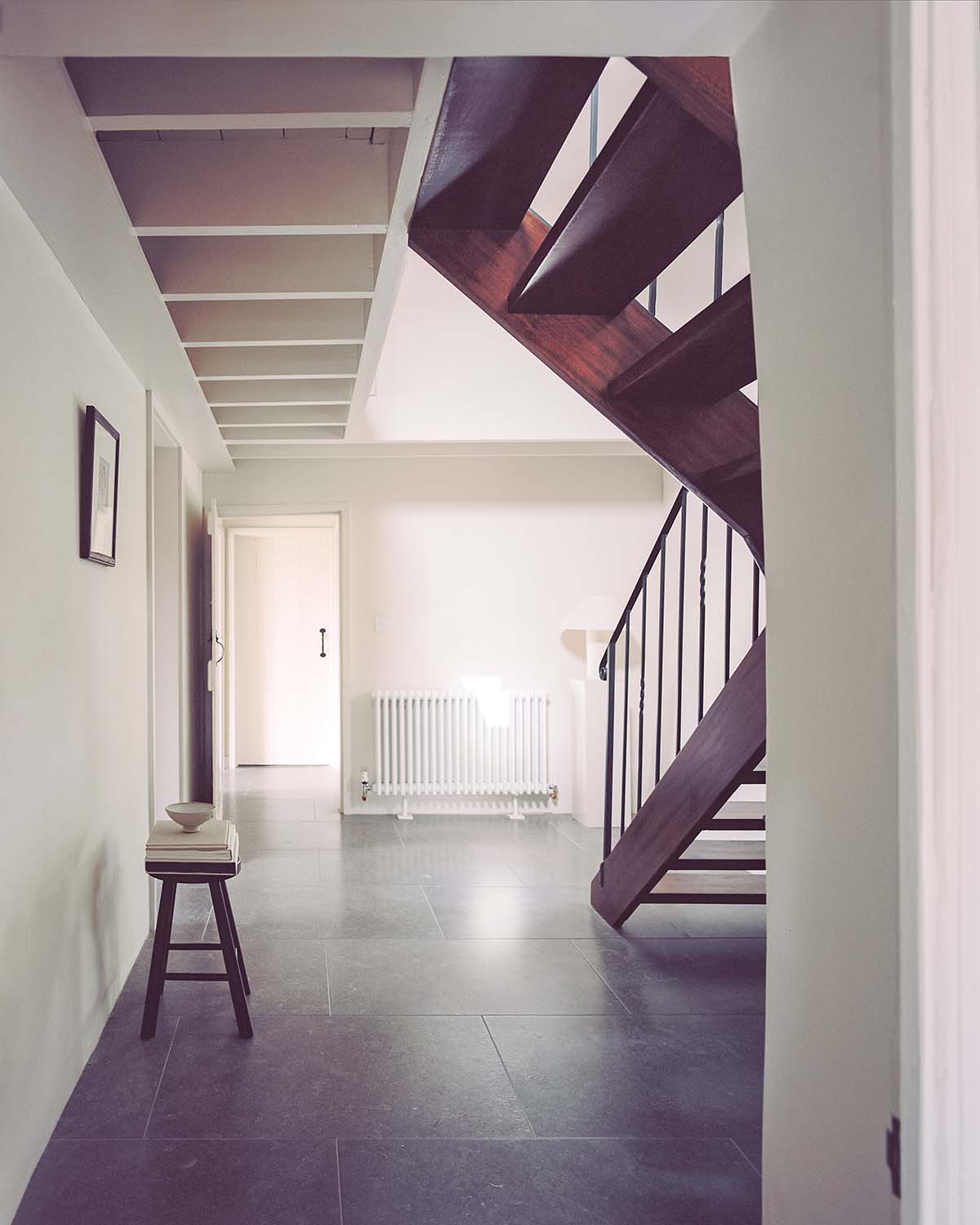 winding staircase in cornwall home designed and constructed by architecture office