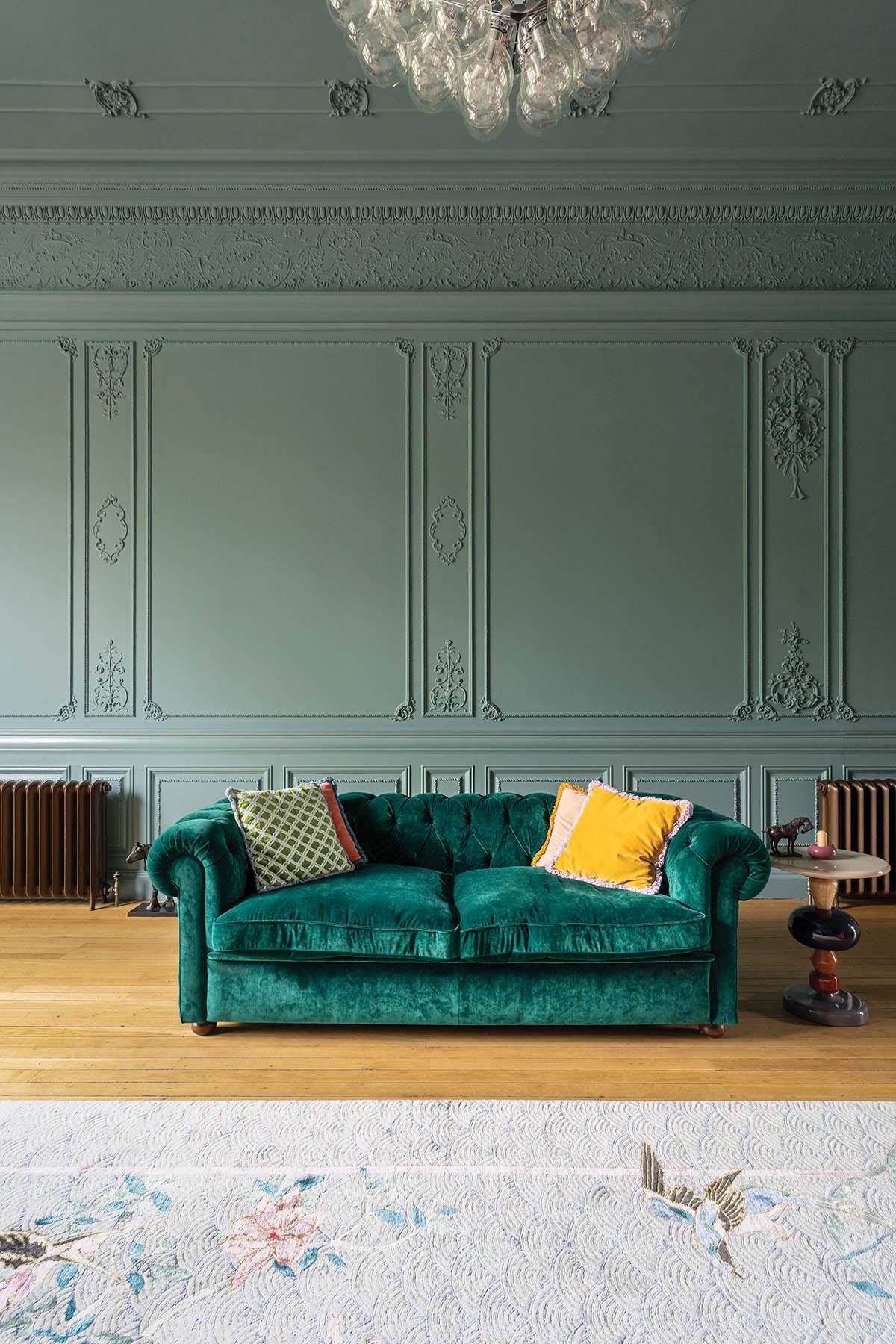 living room with paint by farrow and ball in a victorian re-design by anna campbell jones from scotland's home of the year