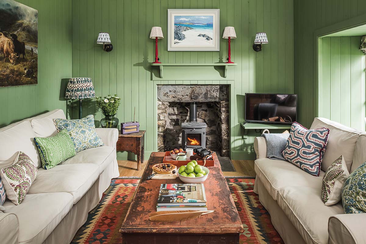 living room area of boutique scottish getaway on the isle of mull